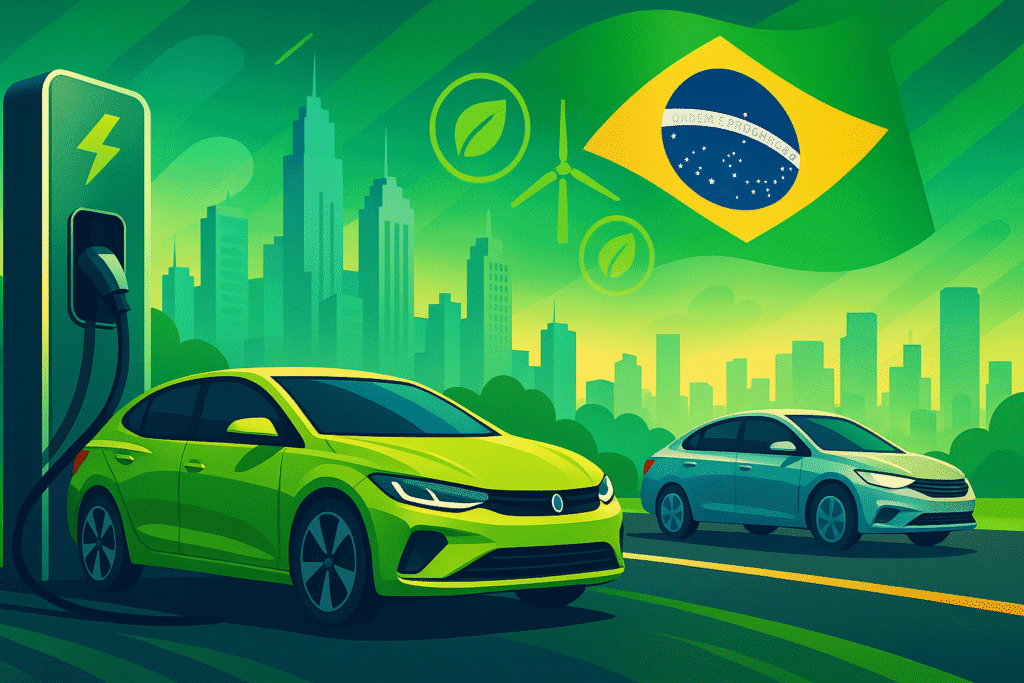 Carros Elétricos e Híbridos mostrando o futuro da mobilidade urbana do Brasil