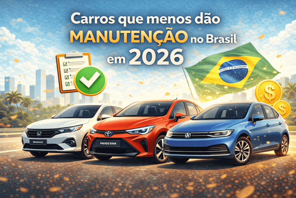 Carros que menos dão manutenção no Brasil em 2026