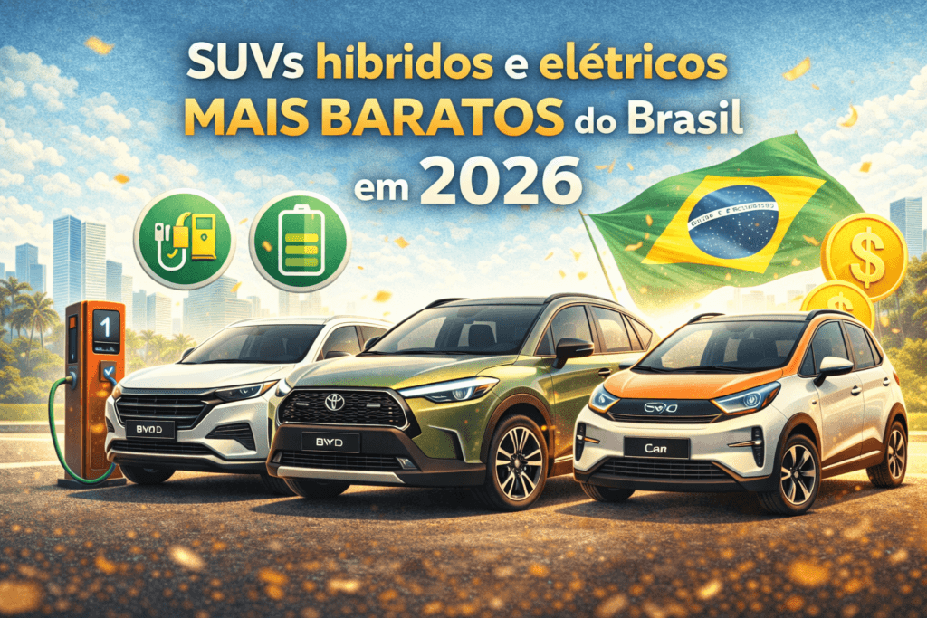 SUVs híbridos e elétricos mais baratos do Brasil em 2026