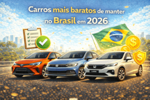 Carros mais baratos de manter no Brasil em 2026