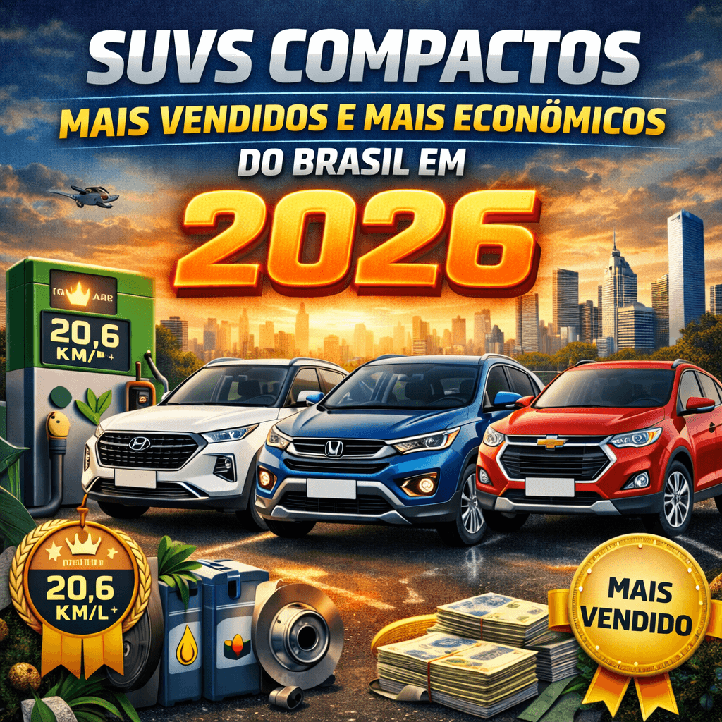 SUVs compactos mais vendidos e mais econômicos do Brasil em 2026