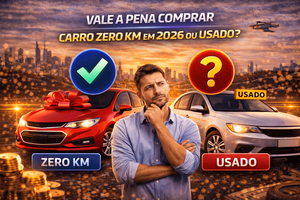 Vale a pena comprar carro zero km em 2026 ou usado