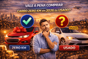 Vale a pena comprar carro zero km em 2026 ou usado