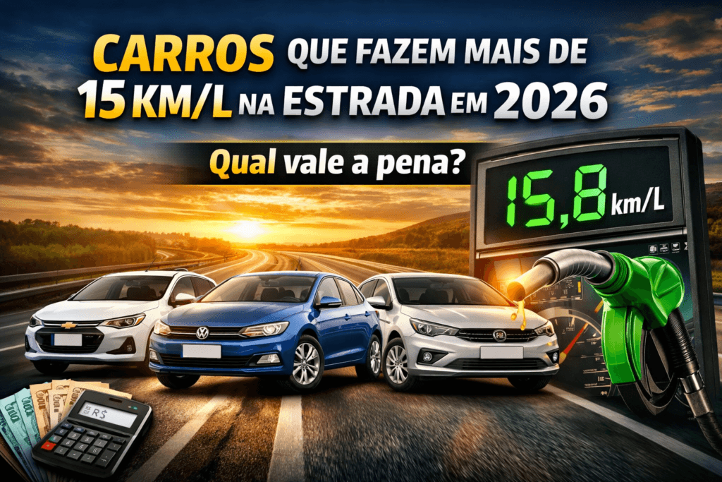 Carros que fazem mais de 15 km por litro na estrada 2026