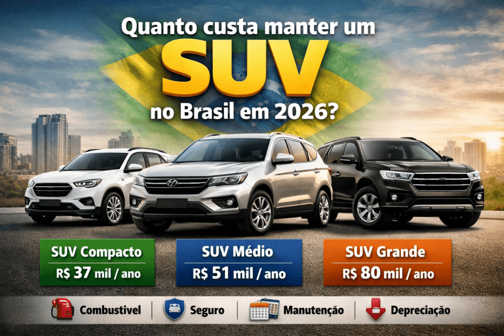 Quanto custa manter um SUV no Brasil em 2026?