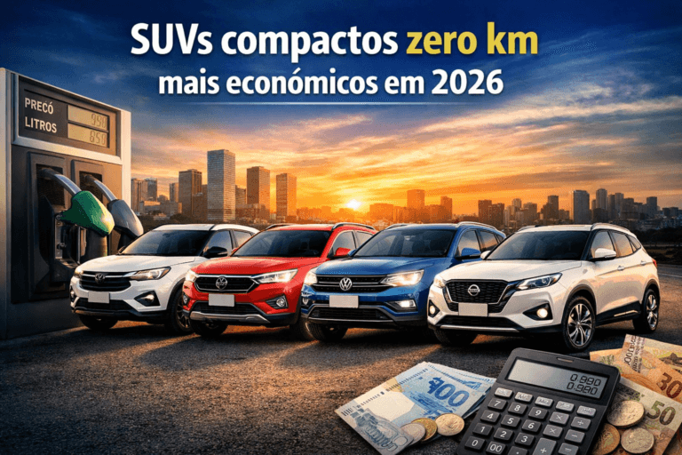 SUVs compactos zero km mais econômicos em 2026