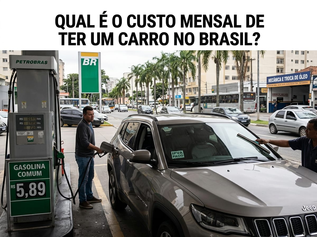 Quanto custa ter um carro no Brasil por mês?