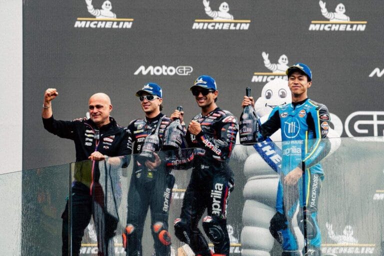 Aprilia faz história na MotoGP com três motos no pódio do GP da França