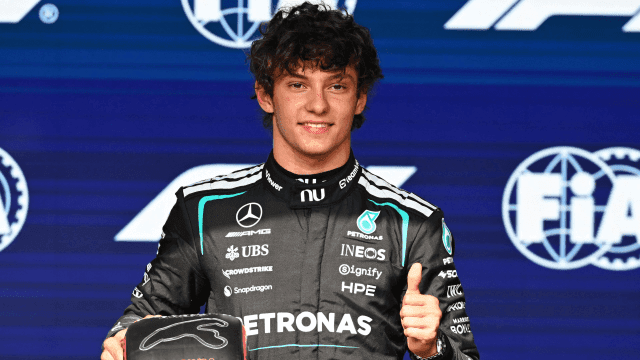 Kimi Antonelli conquista a pole position na Bélgica; Bortoleto fica em P8