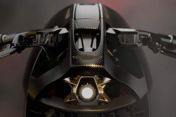 imagem da moto exclusiva Aston Martin e Brough Superior que Revelam a AMB 002 Roadster